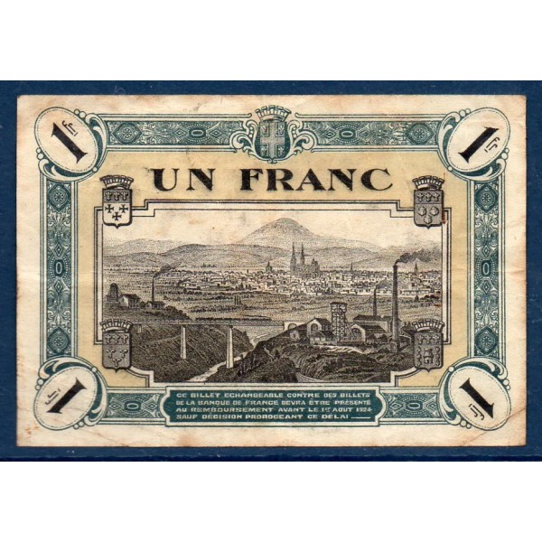 Centre 1 franc, TB, ND Pirot 40.7 Billet de la chambre de Commerce
