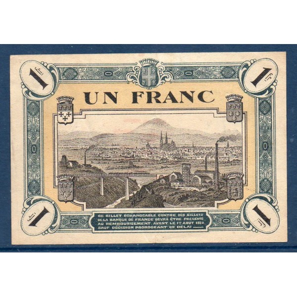 Centre 1 franc, TTB, ND Pirot 40.7 Billet de la chambre de Commerce