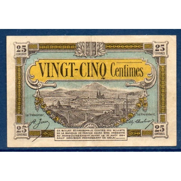 Centre 25 centimes, TTB, ND Pirot 40.1 Billet de la chambre de Commerce