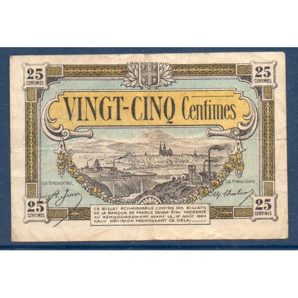 Centre 25 centimes, TB, ND Pirot 40.1 Billet de la chambre de Commerce