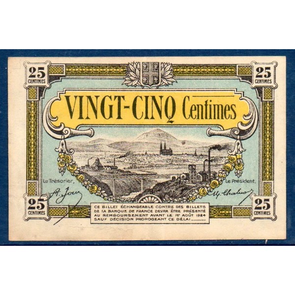 Centre 25 centimes, TTB, ND Pirot 40.1 Billet de la chambre de Commerce