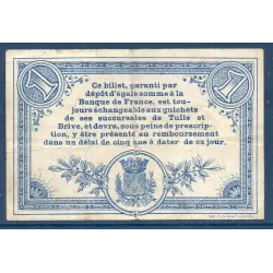 Corrèze 1 franc, TB, 25.3.1915 Pirot 51.6 Billet de la chambre de Commerce