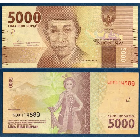 Indonésie P.156b, TTB Billet de 5000 Rupiah 2017 Idham Chalid