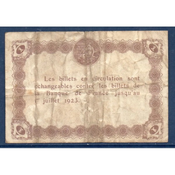 Epinal 1 franc, TB, 29.5.1920 Pirot 56.10 Billet de la chambre de Commerce