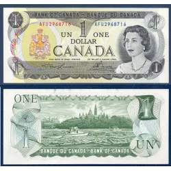 Canada P.85b, neuf Billet de 1 dollar 1973 rivière Otawa