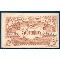 Auch 50 centimes, TTB, 17.1.1918 Pirot 15.11 Billet de la chambre de Commerce