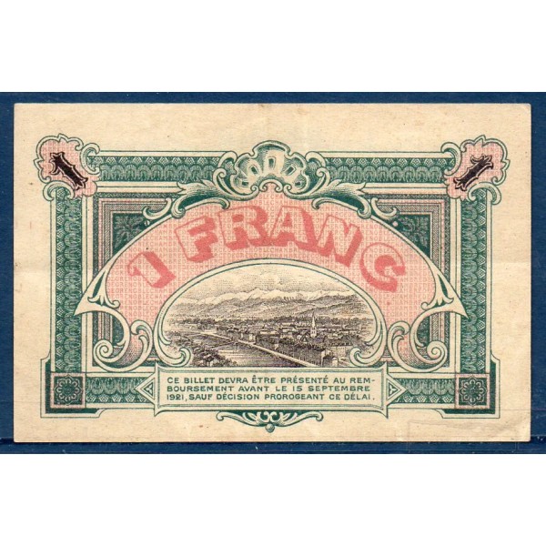 Grenoble 1 franc, TTB, 14.9.1916 Pirot 63.6 Billet de la chambre de Commerce