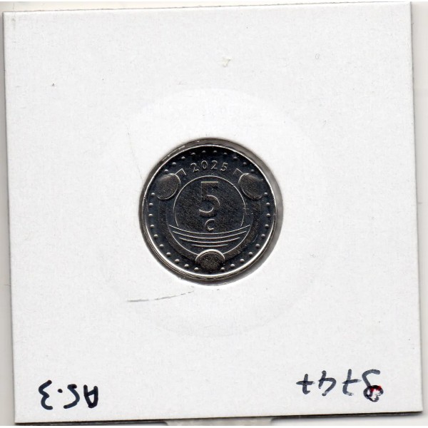 Curacao 5 cents 2025 FDC, fleur d'oranger