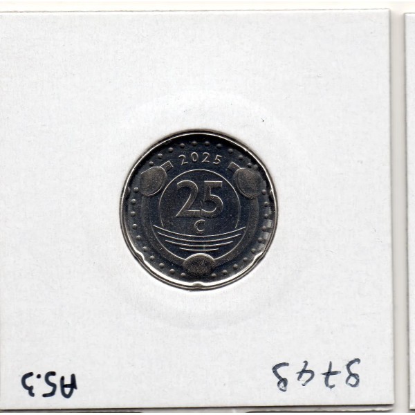 Curacao 25 cents 2025 FDC, fleur d'oranger