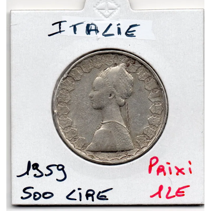 Italie 500 Lire 1959 TTB, KM.98 caravelles Italie 500 Lire 1959 TTB, KM.98 caravelles