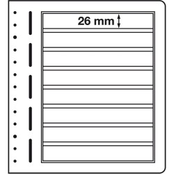 feuilles LB, 8 compartiments, 190x26 mm