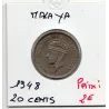 Malaya 20 cents 1948 TTB, KM.9 georges VI