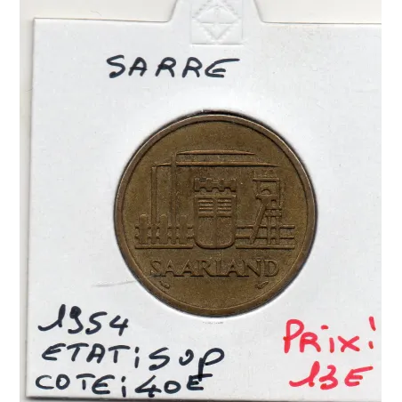 Sarre Saar, 50 franken 1954 Sup, Gad 3 pièce de monnaie