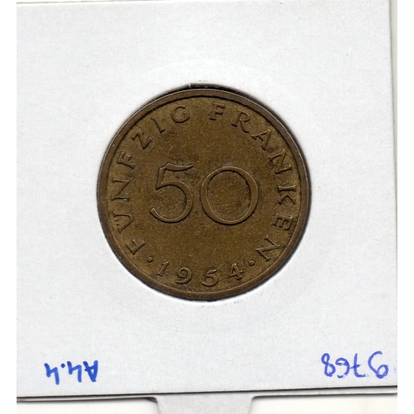 copy of Sarre Saar, 50 franken 1954 Sup, Gad 3 pièce de monnaie