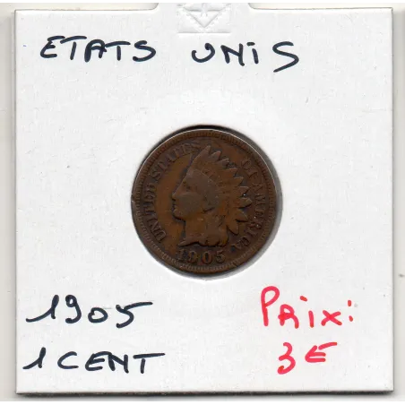 Etats Unis 1 cent 1905 TTB, KM.90a indian head