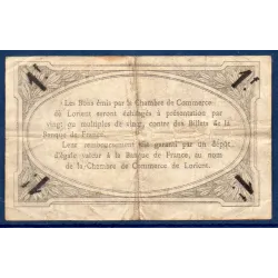 Lorient 1 franc, TB, 3.9.1915 Pirot 75.27 Billet de la chambre de Commerce
