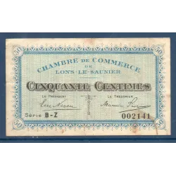 Lons-Le-Saunier 50 centimes, TB, ND Pirot 74.16 Billet de la chambre de Commerce