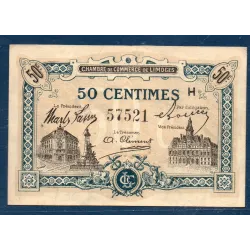 Limoges 50 centimes, TTB, ND Pirot 73.20 Billet de la chambre de Commerce