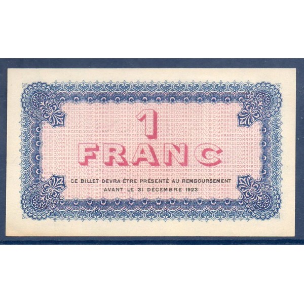 Lyon 1 franc, Spl, 19.2.1920 Pirot 77.21 Billet de la chambre de Commerce