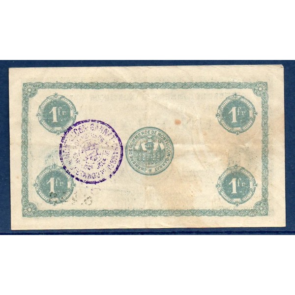 Montluçon, Gannat 1 franc, TB, 14.10.1918 Pirot 84.48 Billet de la chambre de Commerce