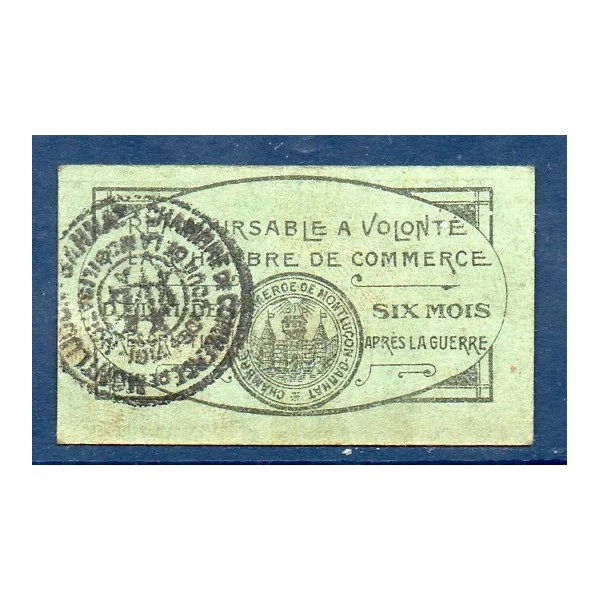 Montluçon, Gannat 25 centimes, TTB, ND Pirot 84.74 Billet de la chambre de Commerce