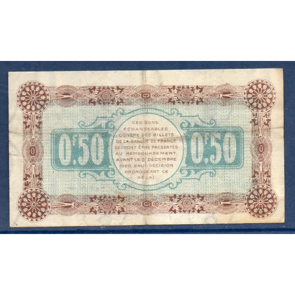Nevers 50 centimes, TB, 22.2.1917 Pirot 90.12 Billet de la chambre de Commerce