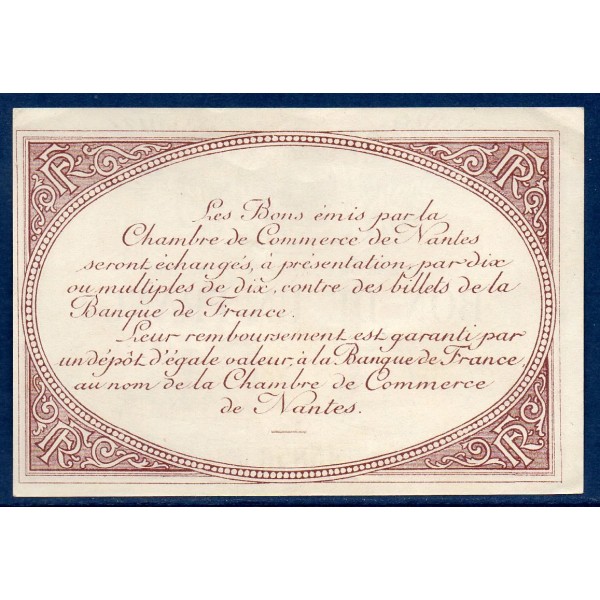Nantes 1 franc, Sup, ND Pirot 88.5 Billet de la chambre de Commerce