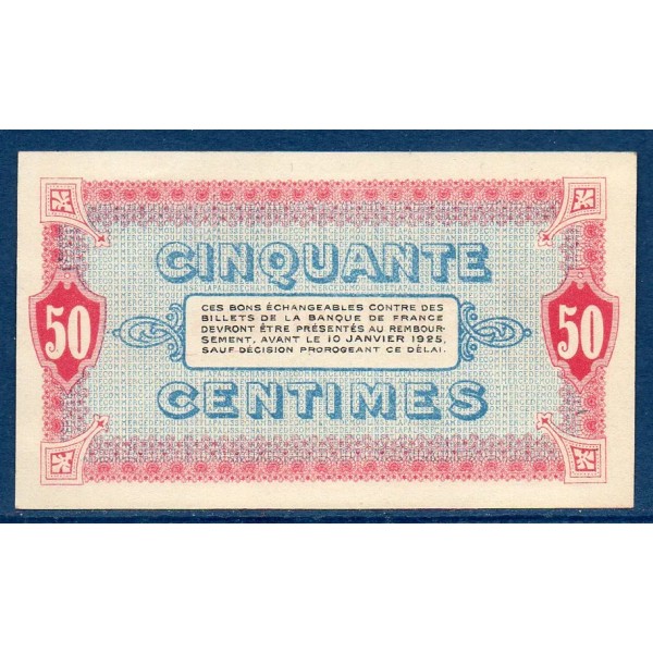 Moulins Lapalisse 50 centimes, Neuf, 2.7.1920 Pirot 86.18 Billet de la chambre de Commerce
