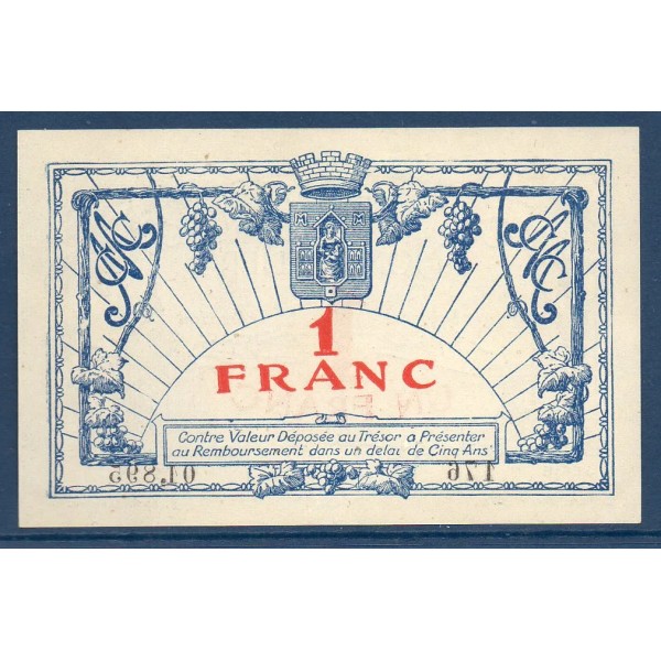 Montpellier 1 franc, Spl, 17.7.1919 Pirot 85.21 Billet de la chambre de Commerce