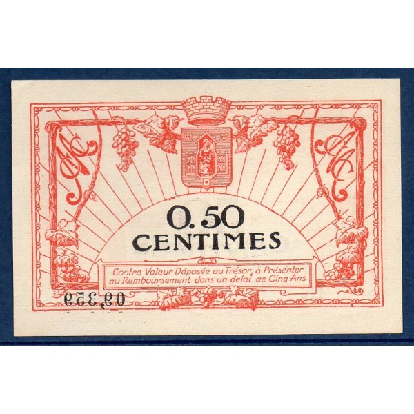 Montpellier 50 centimes, Spl, 11.10.1917 Pirot 85.16 Billet de la chambre de Commerce