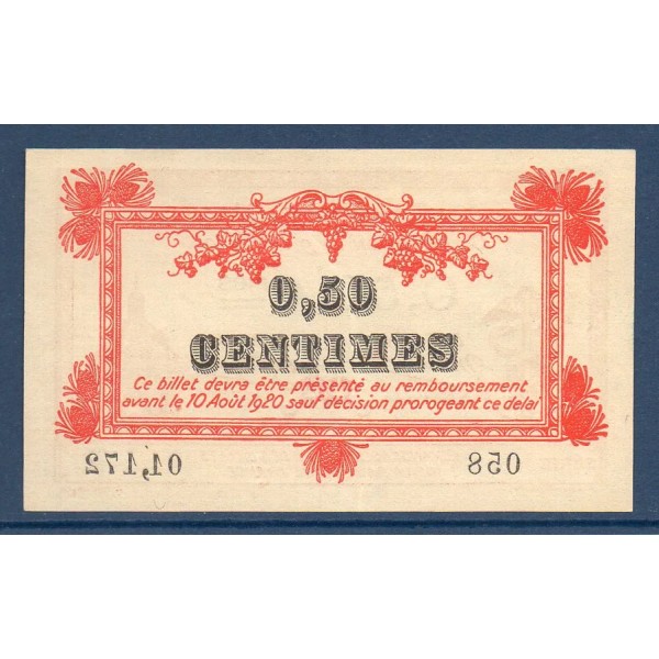 Montpellier 50 centimes, Spl, 9.8.1915 Pirot 85.6 Billet de la chambre de Commerce