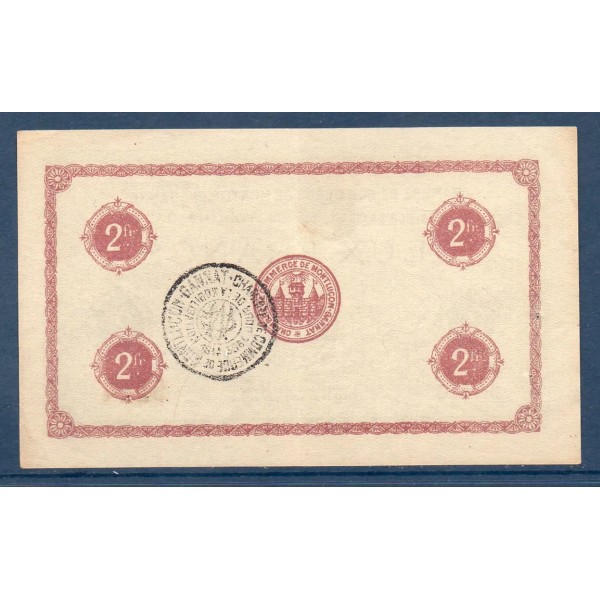 Montluçon, Gannat 2 francs, TTB+, 12.4.1920 Pirot 84.54 Billet de la chambre de Commerce