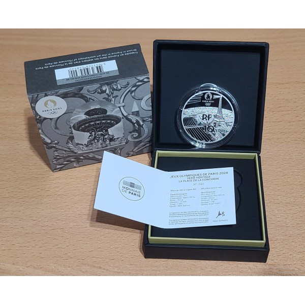 Pièce 10€ BE argent 2021 Place de la Concorde, Paris 2024, belle épreuve