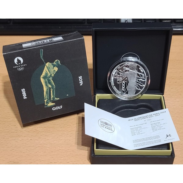 Pièce 10€ BE argent 2023 Golf, Paris 2024 belle épreuve