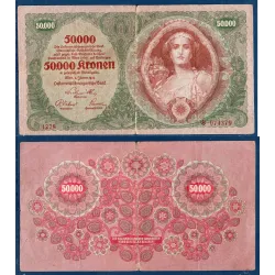 Autriche P.80, TB Billet de 50000 Kronen 1922 marron vert