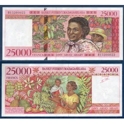 Madagascar Pick N°82, TTB Billet de banque de 25000 Francs : 5000 ariary 1998
