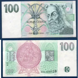 Republique Tchèque P.12, TTB Billet de 100 Korun 1995 Karel IV