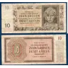 Bohème et Moravie P.8a, B Billet de 10 Korun 1942 Fillette
