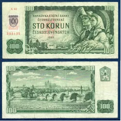 Slovaquie P.17c, TB Billet de 100 Korun 1990-1992 avec timbre