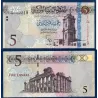 Libye P.81, TTB, Billet de 5 dinars 2015 Cyrène
