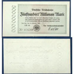 Allemagne P.S1019, Spl Billet de 500 millions Mark 1923