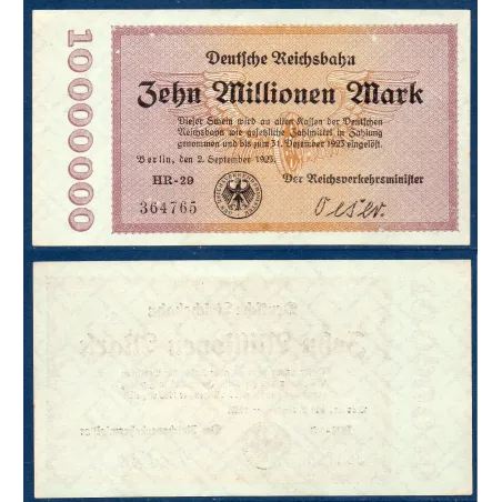 Allemagne P.S1014, Sup Billet de 10 millions Mark 1923