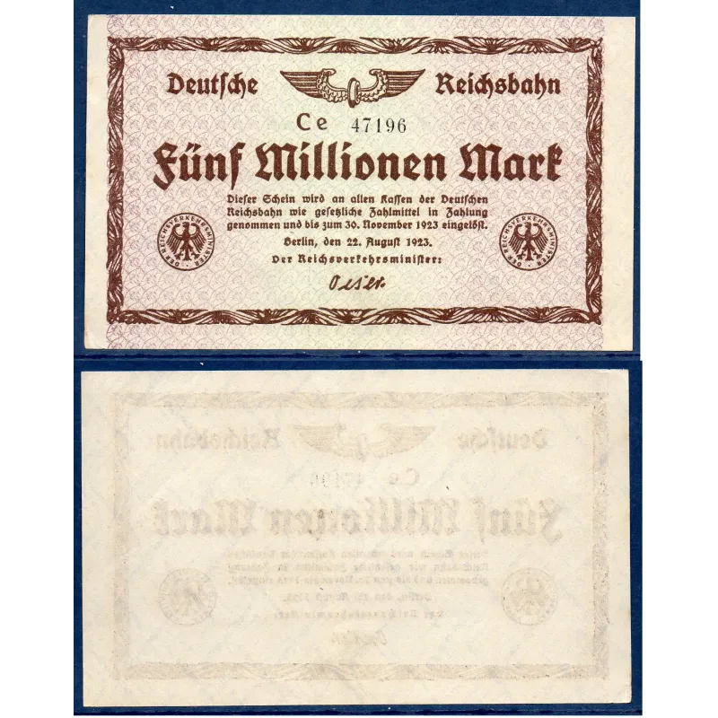 Allemagne Bade P.S1013c, Sup Billet de 5 millions Mark 1923 Allemagne Bade P.S1013c, Sup Billet de 5 millions Mark 1923