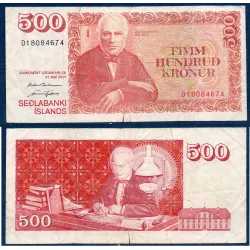 Islande P.58A, B Billet de 500 kronur 2001 Jon Sigurdsson
