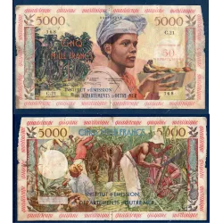 Antilles Française P.3a, AB Billet de banque de 50 nouveaux francs sur 5000 francs 1961