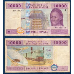 Afrique Centrale P.110Ta pour le Congo, TB Billet de 10000 Francs CFA 2002