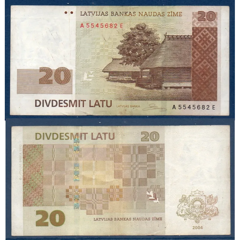 Lettonie P.51a, TTB Billet de banque de 20 Latu 2004 Lettonie P.51a, TTB Billet de banque de 20 Latu 2004
