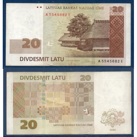 Lettonie P.51a, TTB Billet de banque de 20 Latu 2004