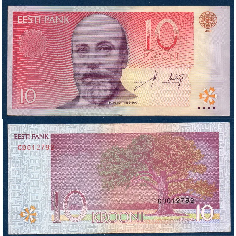 Estonie P.86a TTB Billet de 10 Krooni 2006 Jakob Hurt Estonie P.86a TTB Billet de 10 Krooni 2006 Jakob Hurt