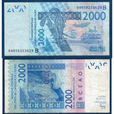 BCEAO P.216Bb pour le Benin, TB Billet de 5000 Francs CFA 2006 Epinephelinae